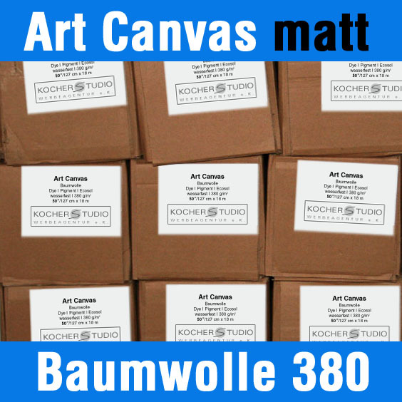 matt Fine Art Canvas 380gr. 100% Baumwolle 42"/107cm x 18m Inkjet Leinwand 
